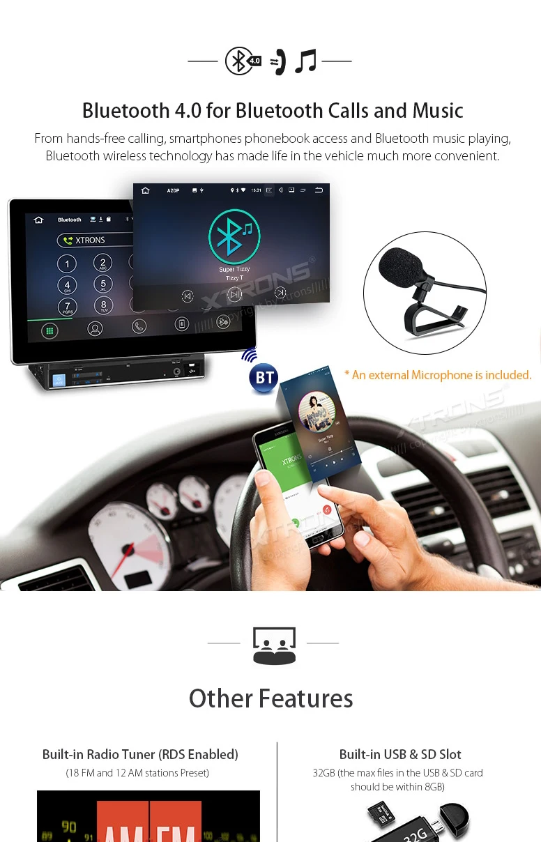 Perfect 10.1" Android 7.1 Nougat Double Din Car DVD 2 Din Car Multimedia Radio Two Din Navigation GPS DAB with Adjustable Screen Angles 14