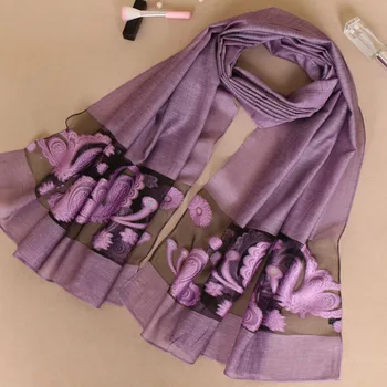 

Laven ladies lace floral scarves silk polyester printe flower scarf muslim hijab wrap scarves/shawls 12 color 185*70cm 10pcs/lot