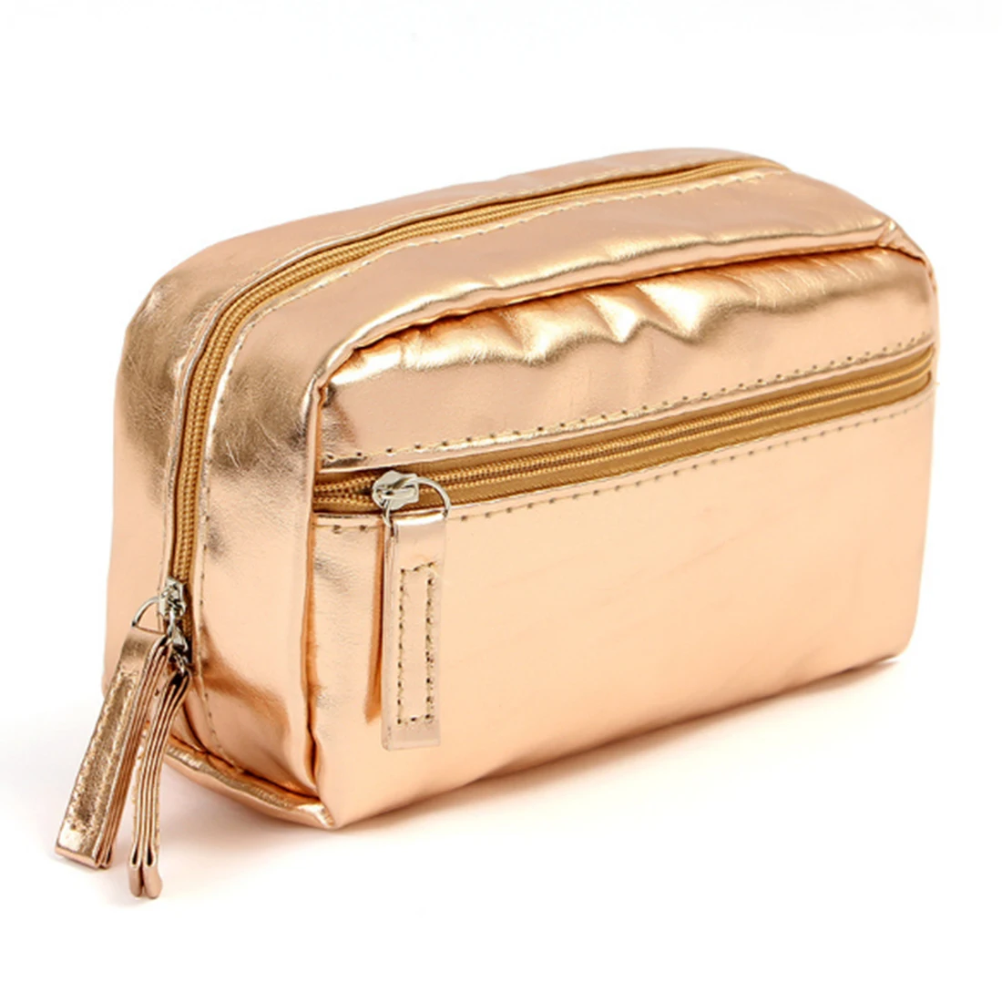 

HIPSTEEN Portable Cosmetic Bag Women Leather Ladies Makeup Bags Female Travel Organizer Toiletries Storage Bag - Color Random