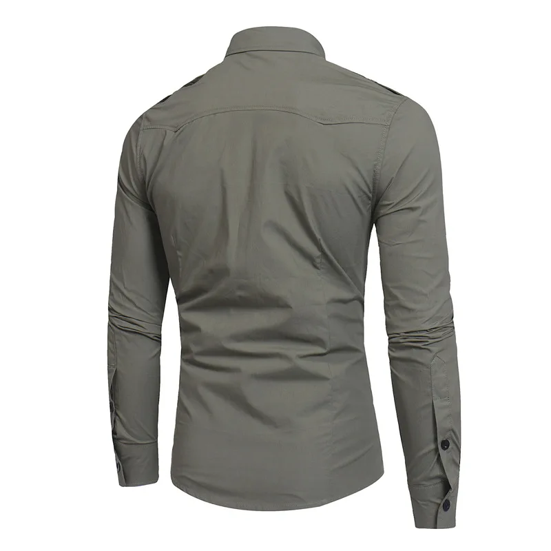 LetsKeep армейские мужские рубашки с длинным рукавом однотонные рубашки мужские платья Мужские Военные рубашки одежда США Размер s-xl, MA475