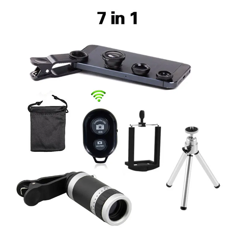 2016 New 7in1 8x Zoom Camera Telephoto Telescope Lens Universal Mobile