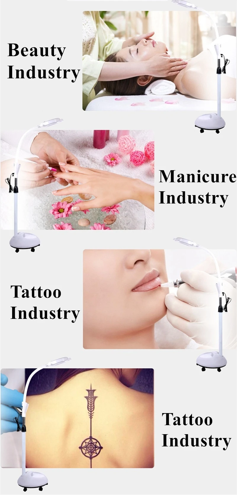 Lâmpada de Assoalho Kinlams Beleza Bordado Lâmpada Ajustável 8x Ampliar Luz Fria Cílios Ler Prego Tatto Salão Led 12 Kinlams led beleza bordado lâmpada ajustável 8x
