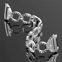 Роскошные часы из нержавеющей стали из сплава с кристаллами ремешок для Fitbit Ionic Smartwatch сменный ремешок на запястье Прямая