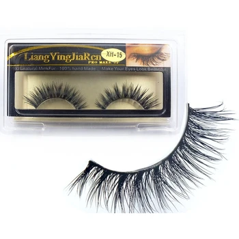 

YOKPN Natural Long Mink Fake Eyelashes Stage Smoke Makeup Tools Art Thick False Eyelashes Cross Messy Soft Mink Eye Lashes