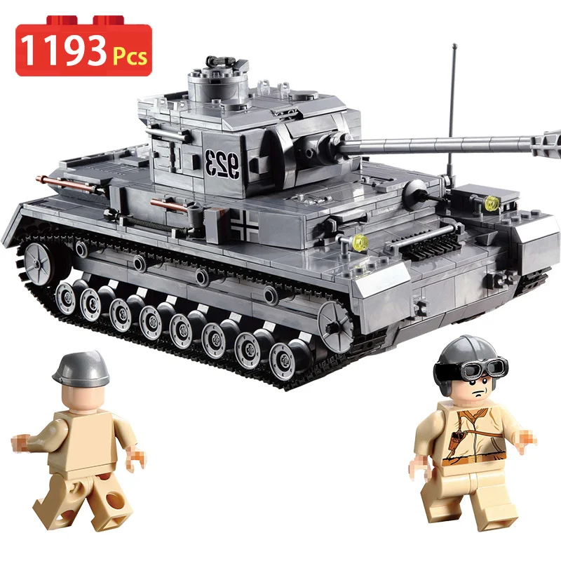 

1193pcs Panzer IV The Tiger Tank Building Blocks Compatible Legoingly WW2 Military Police Army Toy Tank Models Toy For Children