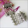 1Pcs Antiqued Silver Tone Barrel Flower Tassels Charms Pendants 43x50mm ► Photo 2/4