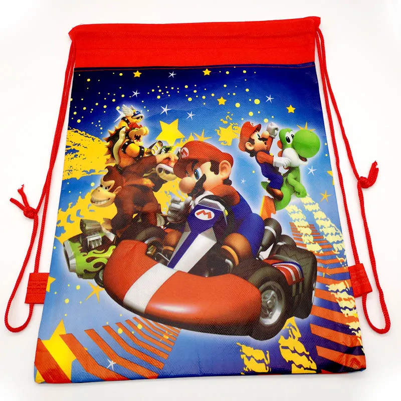 1 шт. Happy Baby Shower тема "Супер Марио" красная с завязками подарочные сумки для детей сувениры из нетканого материала рюкзак для дня рождения Mochila - Цвет: 5