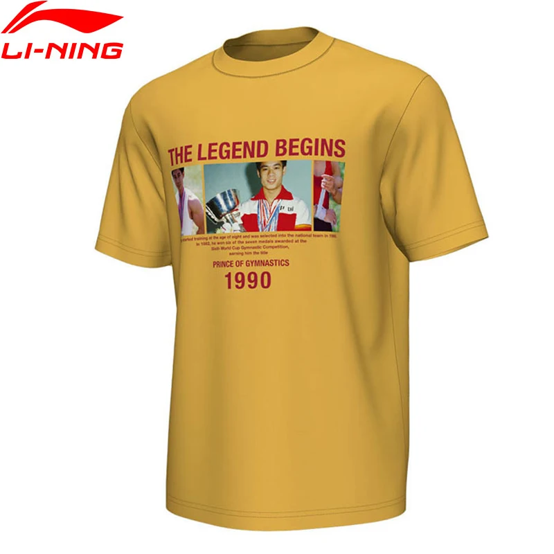 

Li-Ning PFW 2018 Men Sports T-shirts Mr.OG PRINTING LiNing Breathable Jersey Regular Fit Sport Tee Tops AHSN867 MTS2820