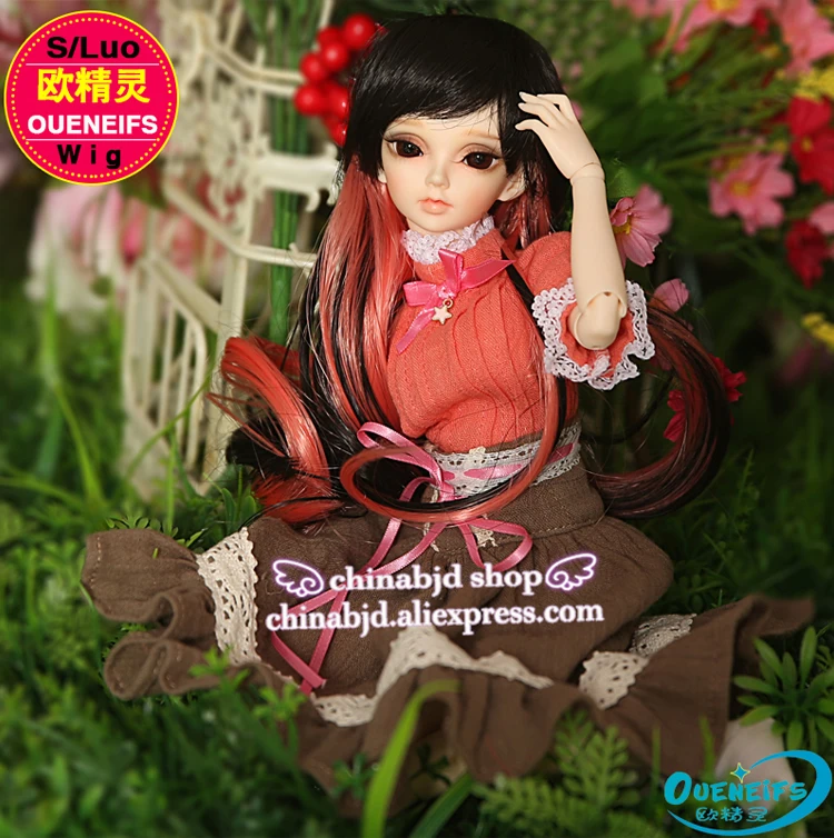 Парик для куклы BJD,, парик 7-8 дюймов, 1/4, высокотемпературный парик для девочек, длинные разноцветные волосы для красоты и здоровья с челкой