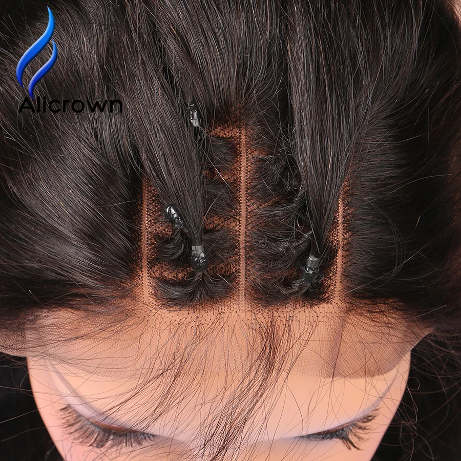 Alicrown Lace Frontal Closure Body Wave With Baby Hair Three Part 100% Peruvian Remy Hair Closures 13*4 Bleached Knots body-wave-with-frontal