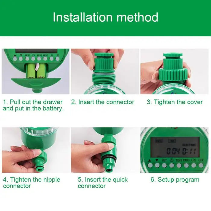 LCD Irrigation Hose Timer Controller Water Programs Watering Equipment For Garden Lawn QP2