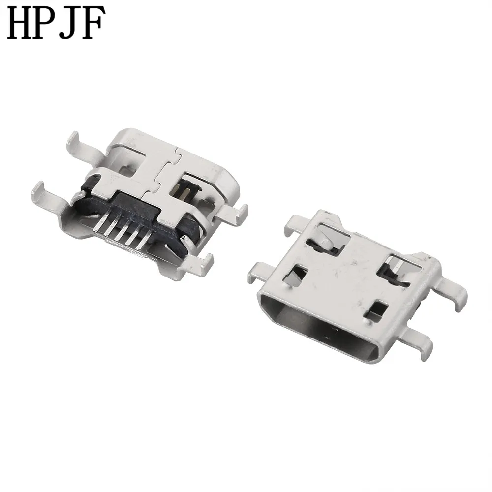 

10PCS Micro USB Data Type B Female 5Pin SMT SMD Socket 4Legs DIP Soldering Connector Jack Plug Flat mouth