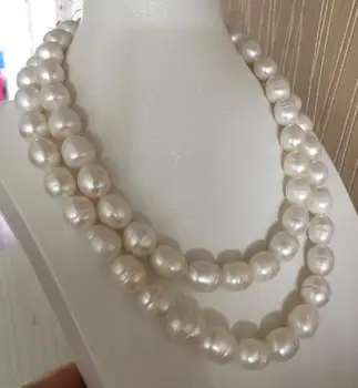 

single 13-14mm south sea baroque white pearl necklace 38inch