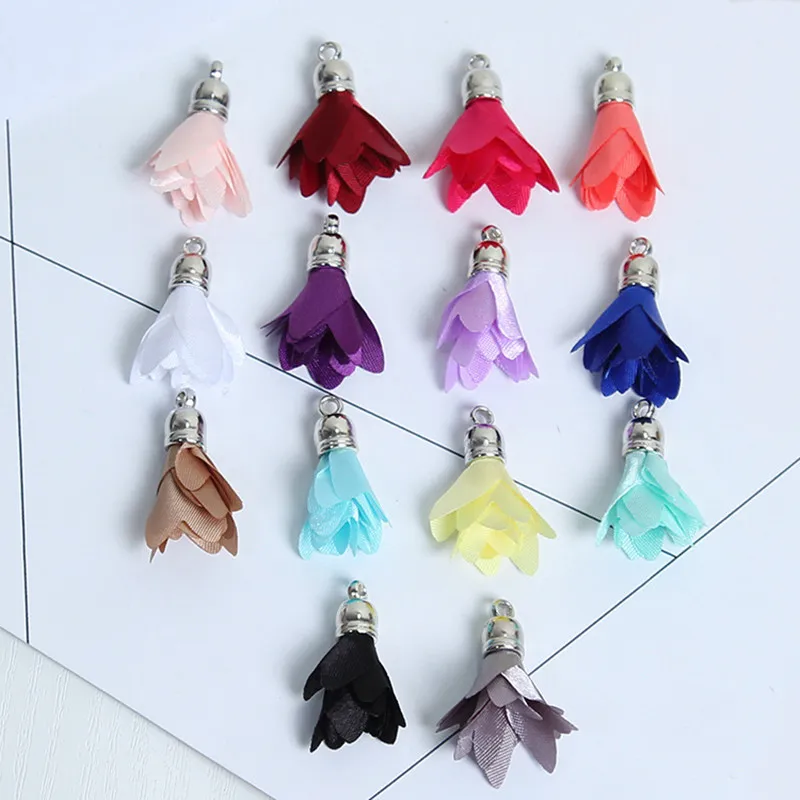 SEA MEW Multicolor Flowers Tassel Fringe Pendant Cloth Fabric Tassels
