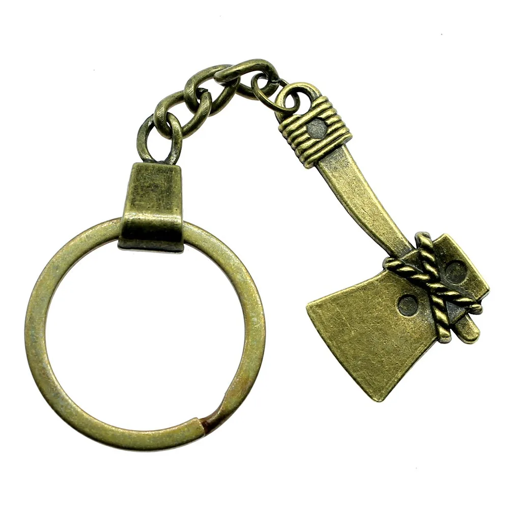 

Keyring 40mm Ax Antique Bronze Color Men Jewelry Car Key Chain Ring Holder Souvenir For Gift