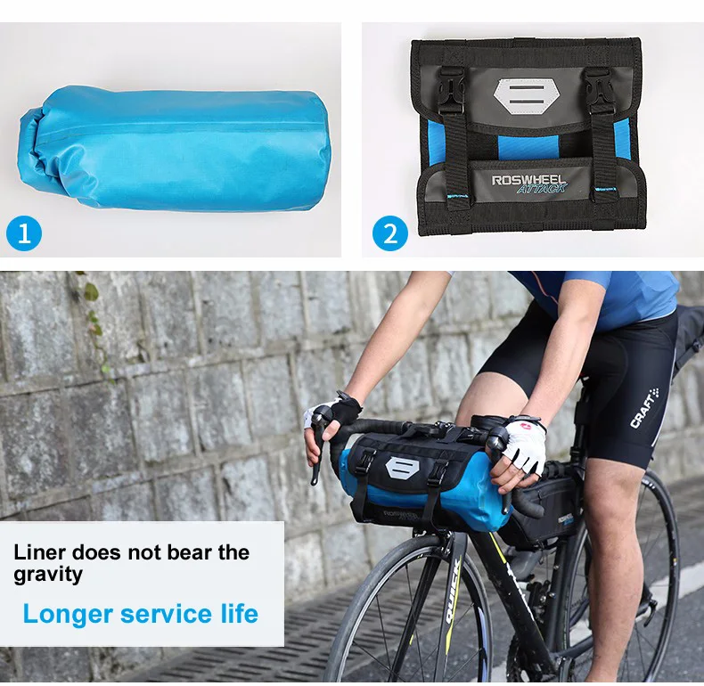 Discount ROSWHEEL Full Waterproof 7L Bicycle Front Bag MTB Cycling Baskets Packing Pannier Bike Accessories Handlebar Bag 11