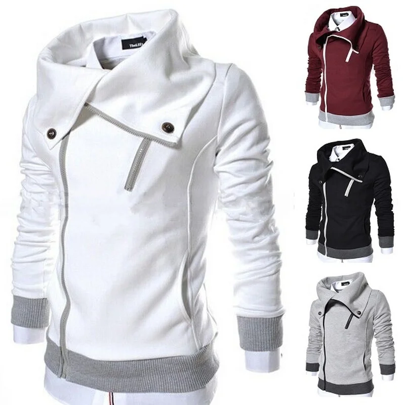 

Sweatshirt Men 2019 Brand Hoodies Male Long Sleeve Patchwork Sweatshirt Lapel Hoodies Male Casual Sportswear Coat Sweatshirt