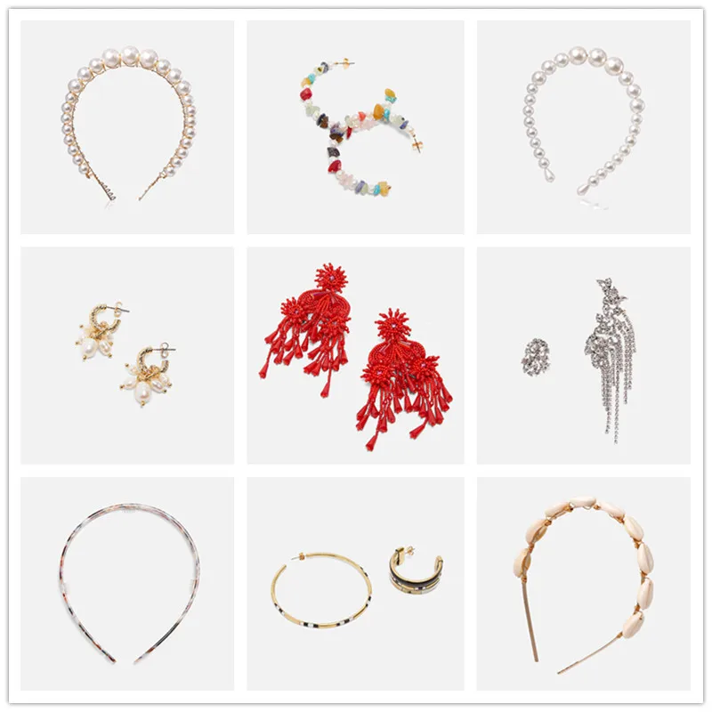 

JURAN Fashion ZA Design Resin Imitation Pearls Headband Charm Round Hairbands Elegant Wedding Girls Headwear Boutique Headdress