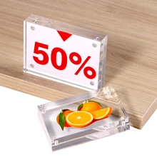 150*100 мм акриловый блок рамы Магнитный Настольный держатель для вывески фото рамка рекламная Бумага Имя Ценник Дисплей Стенд стойка