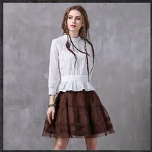 2017 Summer Women Blouse shirt Elegant High quality Hollow out Cotton Blusa Top
