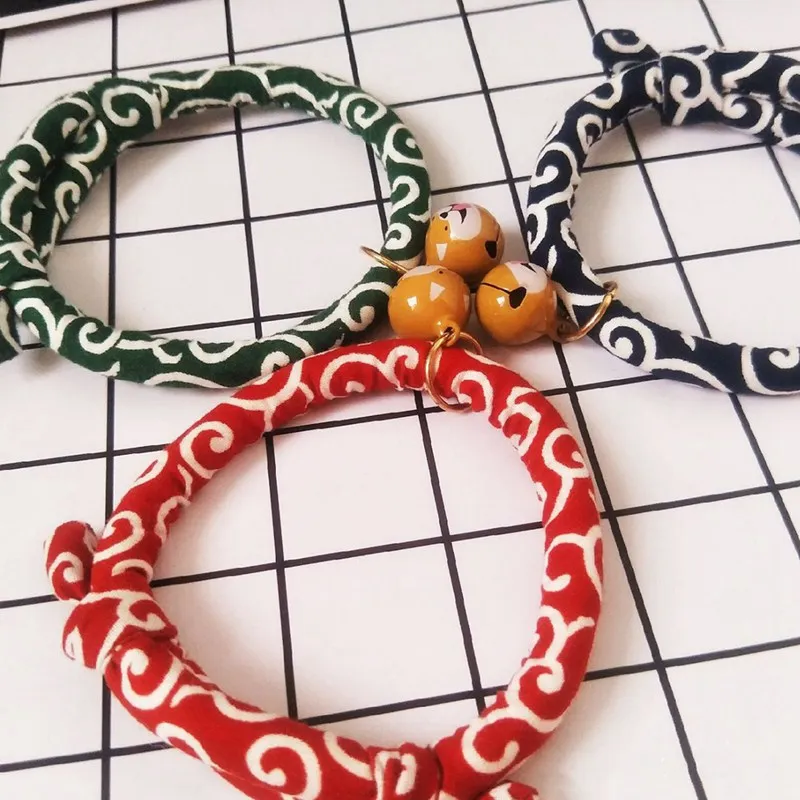 Cat Collar Baby Puppies Dog Safety Elastic Adjustable With Bell Necklace Dog Accessories Japanese Style Cat Collar Baby Puppies Dog Safety Elastic Adjustable With Bell Necklace Dog Accessories Japanese Style