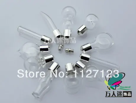 

30pcs 6MM Vial Pendant(Preglued silver-plated screw caps,assorted designs),name on rice art,rice writing necklace vial