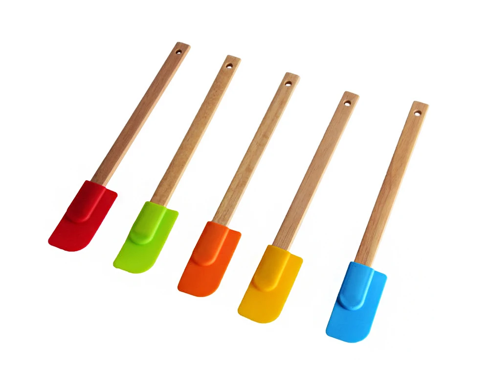 

Small wooden handle silicone scraper cake cream batter stir butter jam rags heat-resistant baking tools kitchen accessories