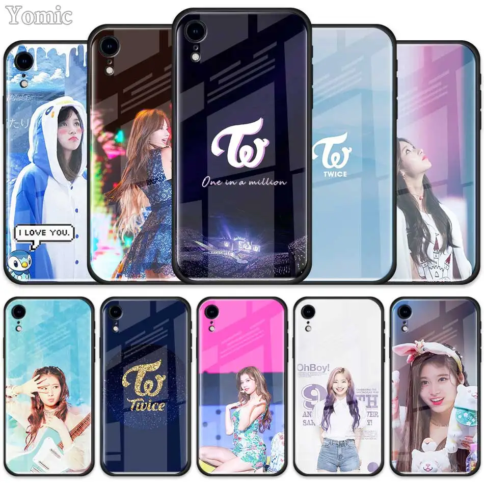 Чехол Twice Mina Momo Kpop из закаленного стекла для Apple iPhone XR 7 8 6 6S Plus X XS MAX, чехол для сотового телефона