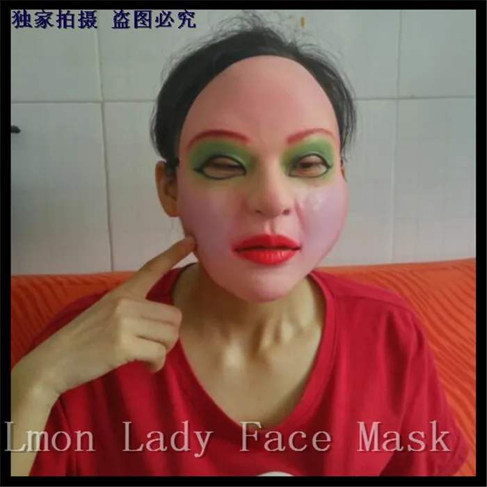 

Free shipping Party Cosplay 100% Natural Latex Human Face Mask Female mask Realistic silicone Party masks Fancy Dress up Toys