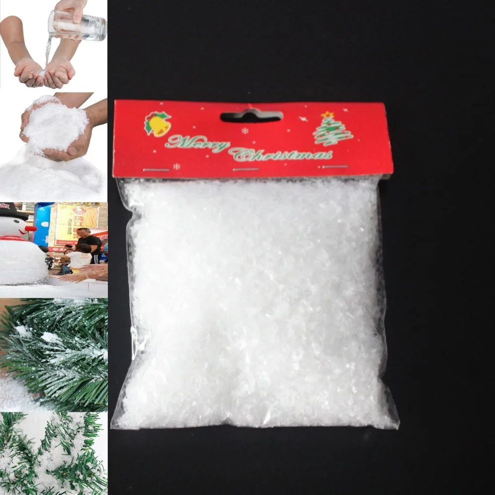 Искусственный Снежный порошок 5 сумок, общий вес 1 кг, мгновенный искусственный снег, новогоднее, Рождественское украшение, Рождественская декорация для дома