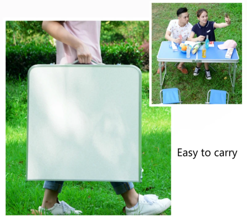 Outdoor Folded Table with Umbrella Hole Lifted Multifunction Desk Light Portable Table and Chair Set Camping BBQ Dining Table Outdoor Folded Table with Umbrella Hole Lifted Multifunction Desk Light Portable Table and Chair Set Camping BBQ Dining Table