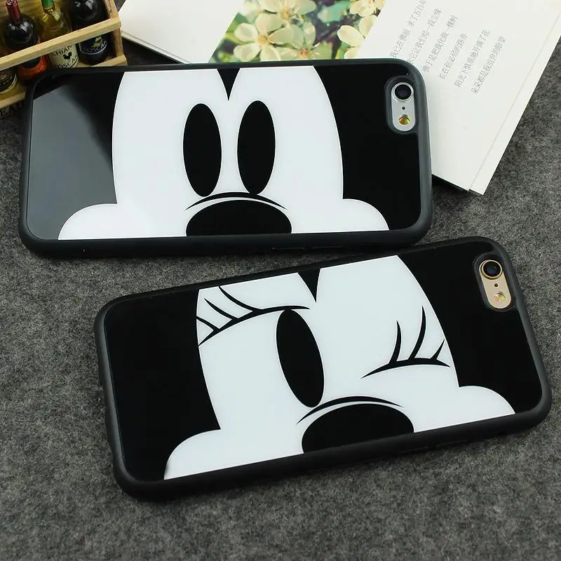 Mirror Case For Apple iPhone 7 6 6S 6 Plus 6s Plus 7 Plus 5 5S SE Capa Sweetheart Mickey Minnie Mouse Silicone Phone Cover Shell