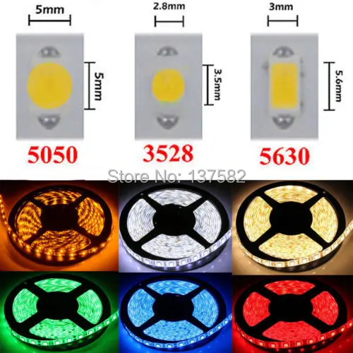 Водонепроницаемый Светодиодные ленты 300 светодиодов/5 м 5630smd Холодный/теплый белый красный зеленый синий желтый свет + 12 В 2A Адаптеры питания