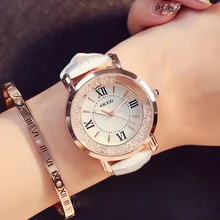 Бренд KEZZI, женские часы с кожаным ремешком, покрытые розовым золотом часы с кристаллами, женские часы с римским циферблатом, Reloje Mujer Montre Femme
