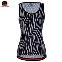 ZM черно-белые полосы женский жилет спортивная одежда без рукавов беговая рубашка сетка ткань велосипед MTB Дорога дышащая спортивная одежда
