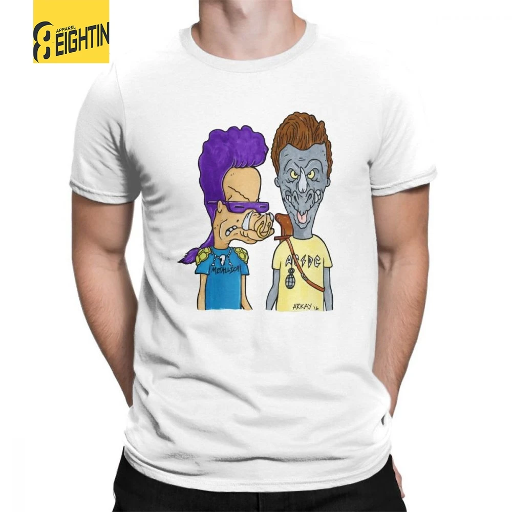 

Beavis And Butthead BeavBop And ButtSteady Tee Male Streetwear O Neck T-Shirt Purified Cotton T Shirts Short Sleeves Top Quality