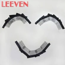 10-500 шт./лот 7 Зубы черный парик гребень клипы с Сталь зуб+ полиэстер ткань парик аксессуары Инструменты для укладки удобный для волос