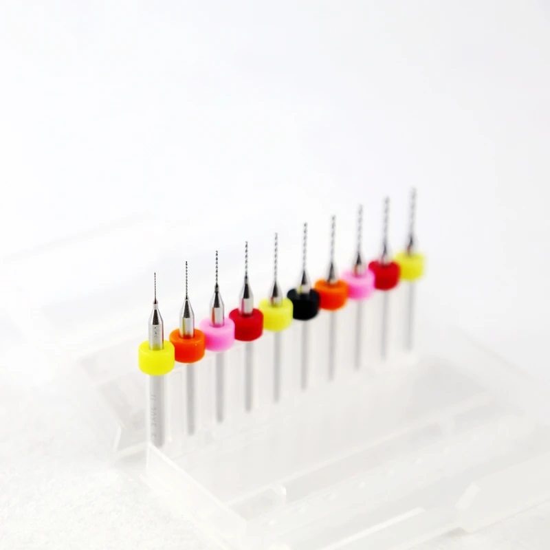Free Shipping 10pcs 0.3mm-1.2mm Import Carbide PCB Bit, Printed Circuit Board CNC Micro Drill Set, Woodworking Tools