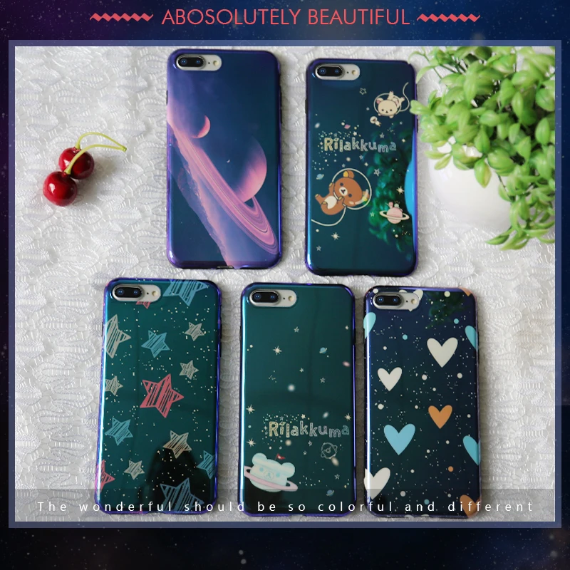 Yikola soft TPU silicon phone case for iPhone 7 case for iPhone x blue light cover for Apple iPhone 7 8 6 6S plus shell coque  8