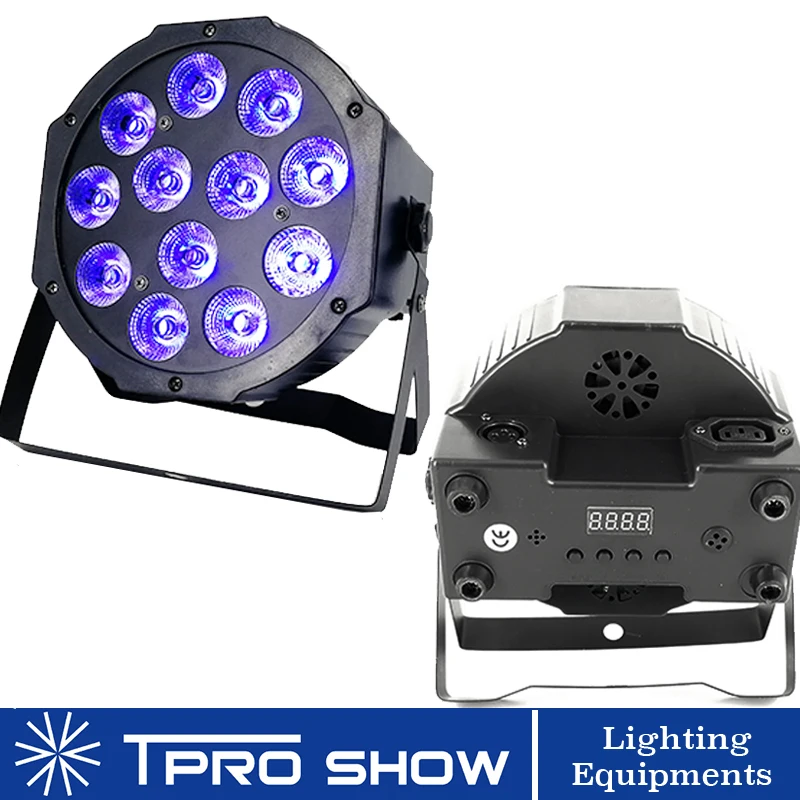 

LED Par RGBWA UV 6in1 LED Stage Lighting Effect 12x12W Flat Slim Spot Light DJ Wash Dmx Sound Control for DJ Disco Party Wedding