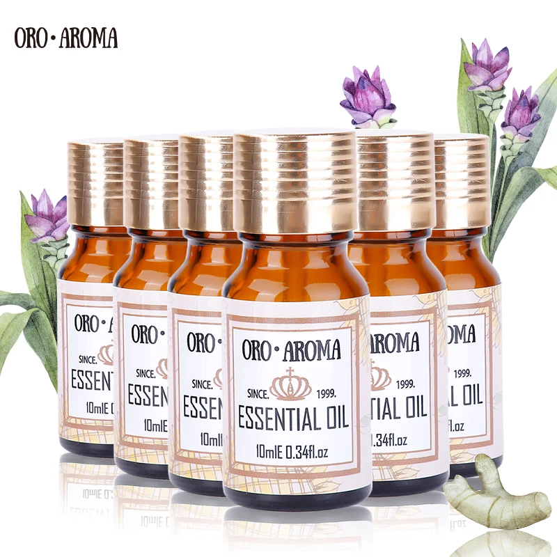 Oroaroma Geranium Lily Clary Sage Petitgrain Melissa Frangipani Oli Essenziali Pack Aromaterapia Spa Bath 10Ml * 6