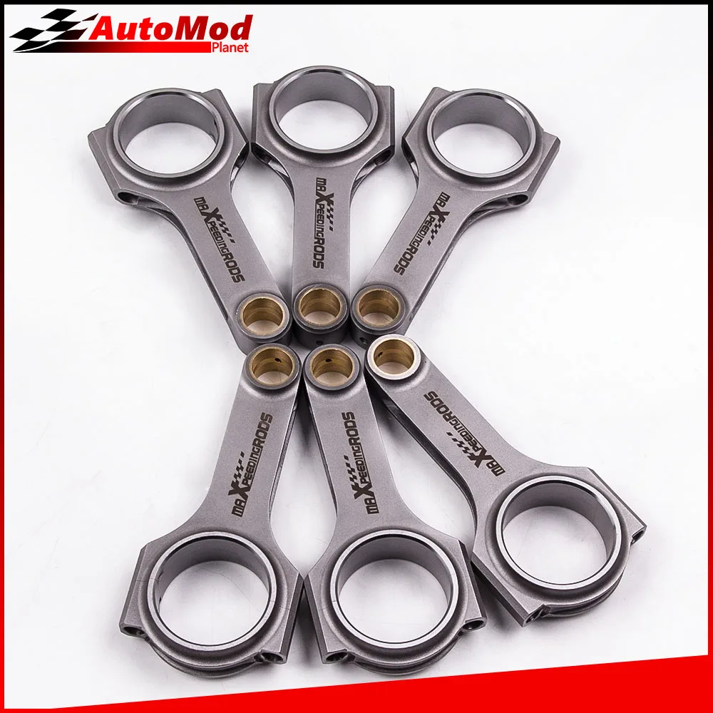 H-Beam Connecting Rod Rods For Nissan Patrol Datsun 280Z 280ZX Turbo L28 130.2mm Balanced 4340 Forged Conrod Floating ARP piston |