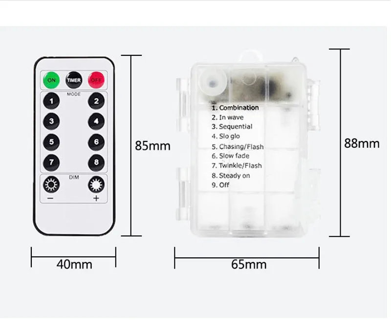 5/10/M водонепроницаемый пульт дистанционного управления сказочные огни на батарейках светодиодный светильник украшение 8 режимов таймер гирлянда медный провод Рождество