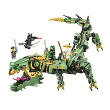 Новое поступление pogo Бела 10718 573 шт.+ ninjagoe зеленый ниндзя мех Дракон строительные блоки кирпичи