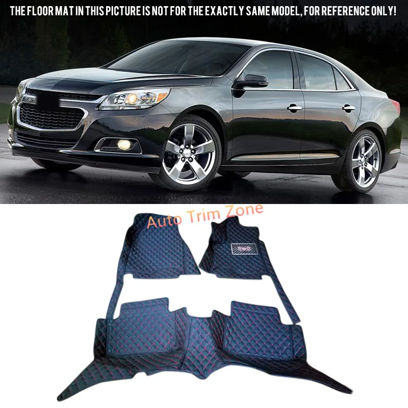 Black Interior Leather Floor Mat & Carpet For Chevrolet Malibu 2013