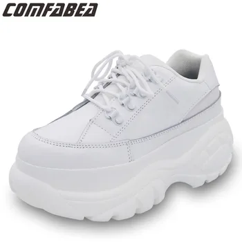 

COMFABEA New 2020 Spring Platform Shoes Women Autumn Sneakers Shoes Casual Platform Woman Sneakers Creepers Ladies White