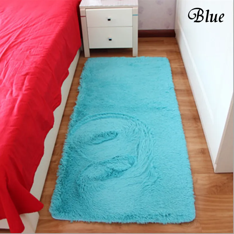 Free Shipping European Blue Rectangle Bath Mat Bedroom Floor Carpet Four Sizes Absorbent Non