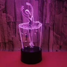 Балетный 3d свет красочный сенсорный пульт дистанционного управления светодиодная лампа визуальные Подарки настольные лампы для гостиной современная настольная лампа