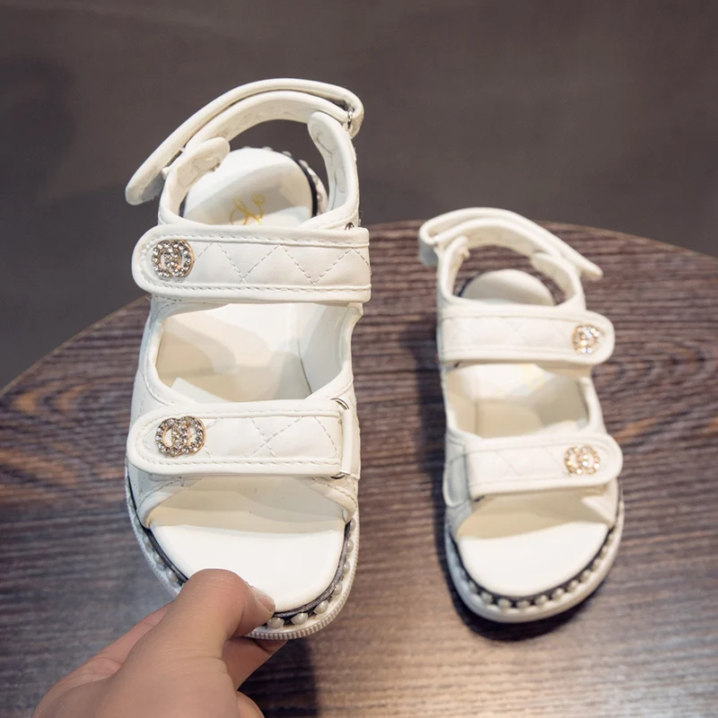 2019 Summer New Children Sandals Girls Flat School Shoe Kids Beading Solid Color Princess Casual Shoes Fashion Beach Sandals 2019 Summer New Children Sandals Girls Flat School Shoe Kids Beading Solid Color Princess Casual Shoes Fashion Beach Sandals