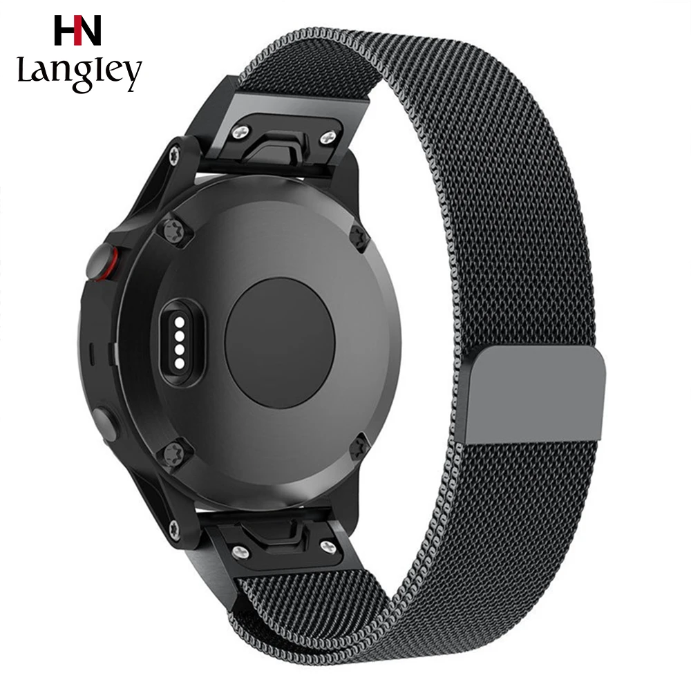 

20mm 22mm 26mm Watchband for Garmin Fenix 3 / HR / 5X /5S Plus Quick fit Straps Milanese Quick Release Band Magnet Strap